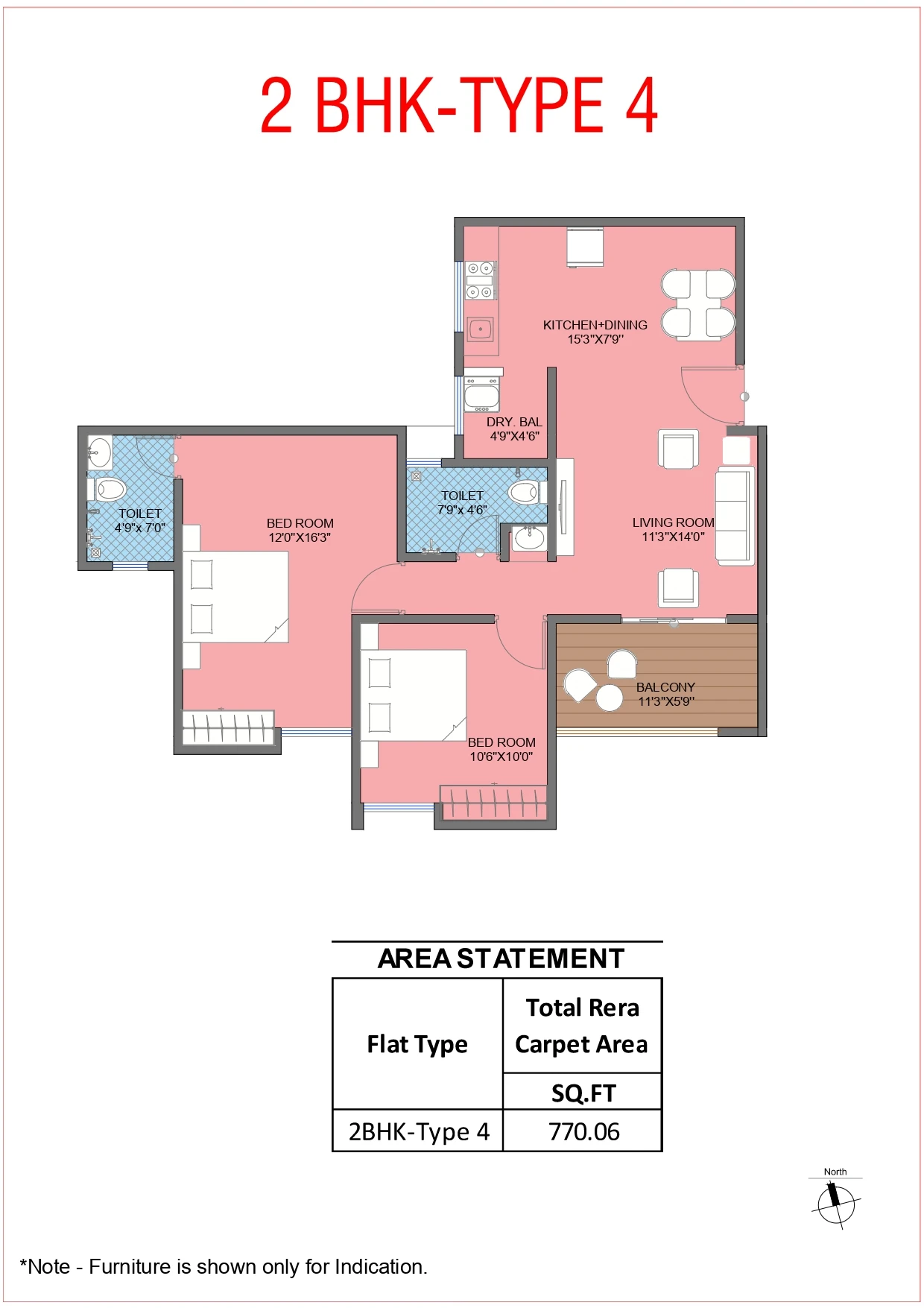 2 BHK Type 4 — 48 Central Park