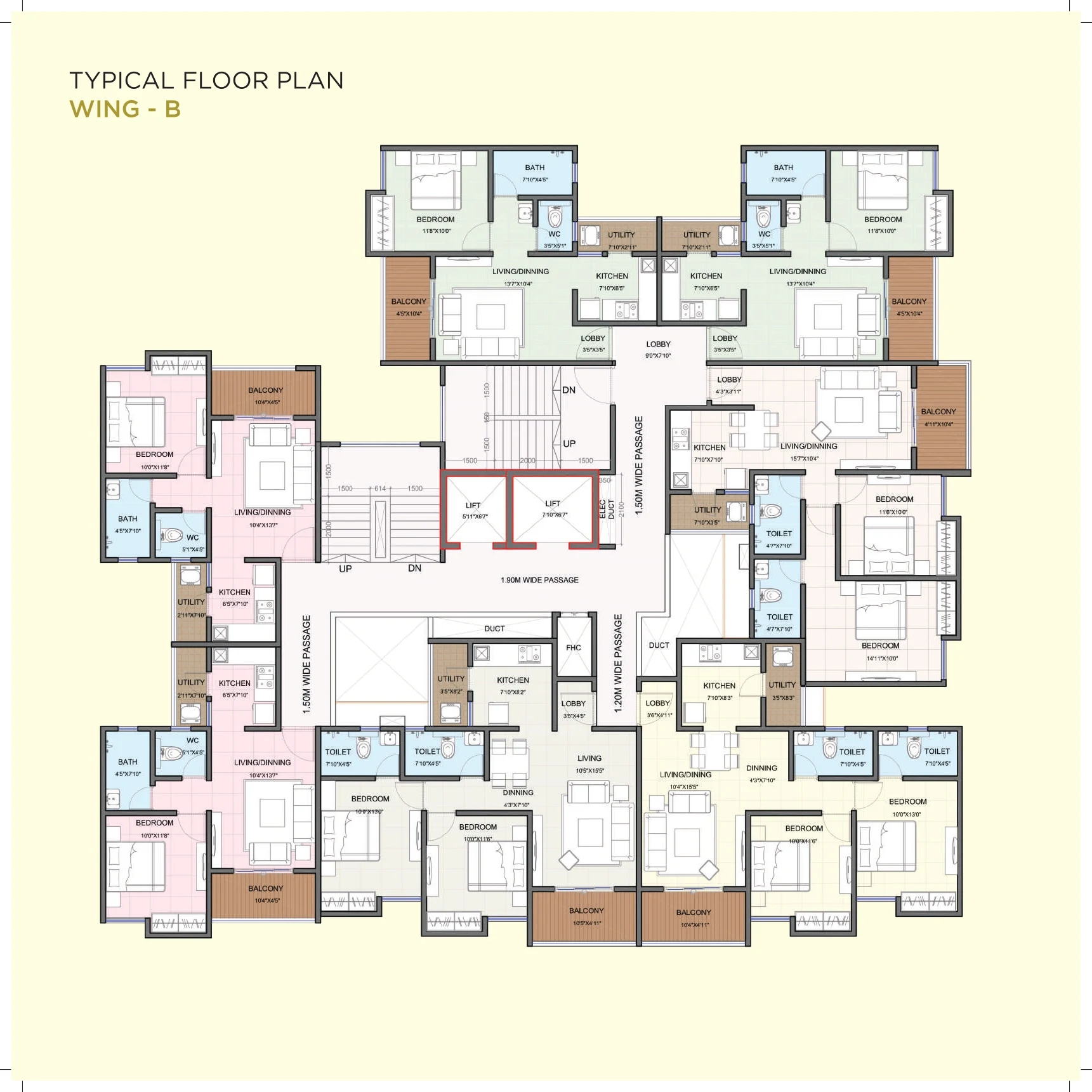 Typical Floor Plan — Wing B — Marvella